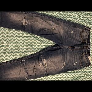 Dark wash ripped jeans